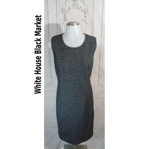 White House Black Market Gray Mini Houndstooth Dress Heavy Winter Quality Sz 10